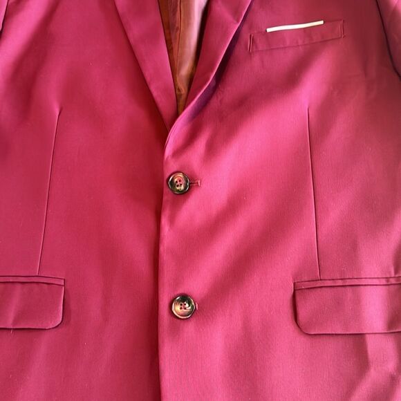 Men’s Slim Fitting Suit Jacket Blazer Two Button Notched Lapels Size 42 - Picture 10 of 11